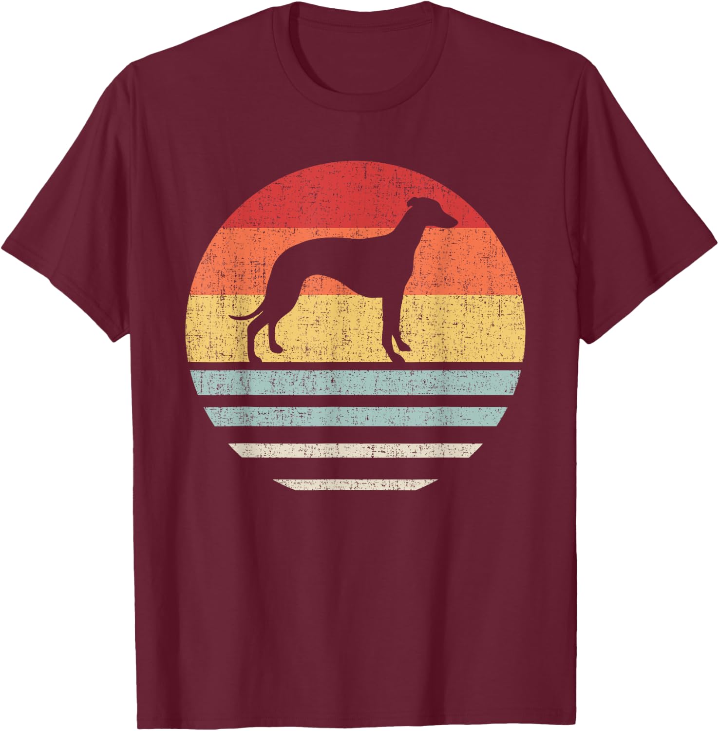 Vintage Retro Whippet Dog Mom Dad Gifts Cute Dog Lover Owner T-Shirt - T-Shirt | Maroon