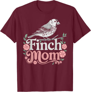 Finch Mom Bird Lover Woman Finch Owner Girl Zebra Finches T-Shirt - T-Shirt | Maroon