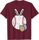 Easter Baseball Bunny Sports Men Boys Kids Toddler Youth T-Shirt - T-Shirt | Maroon