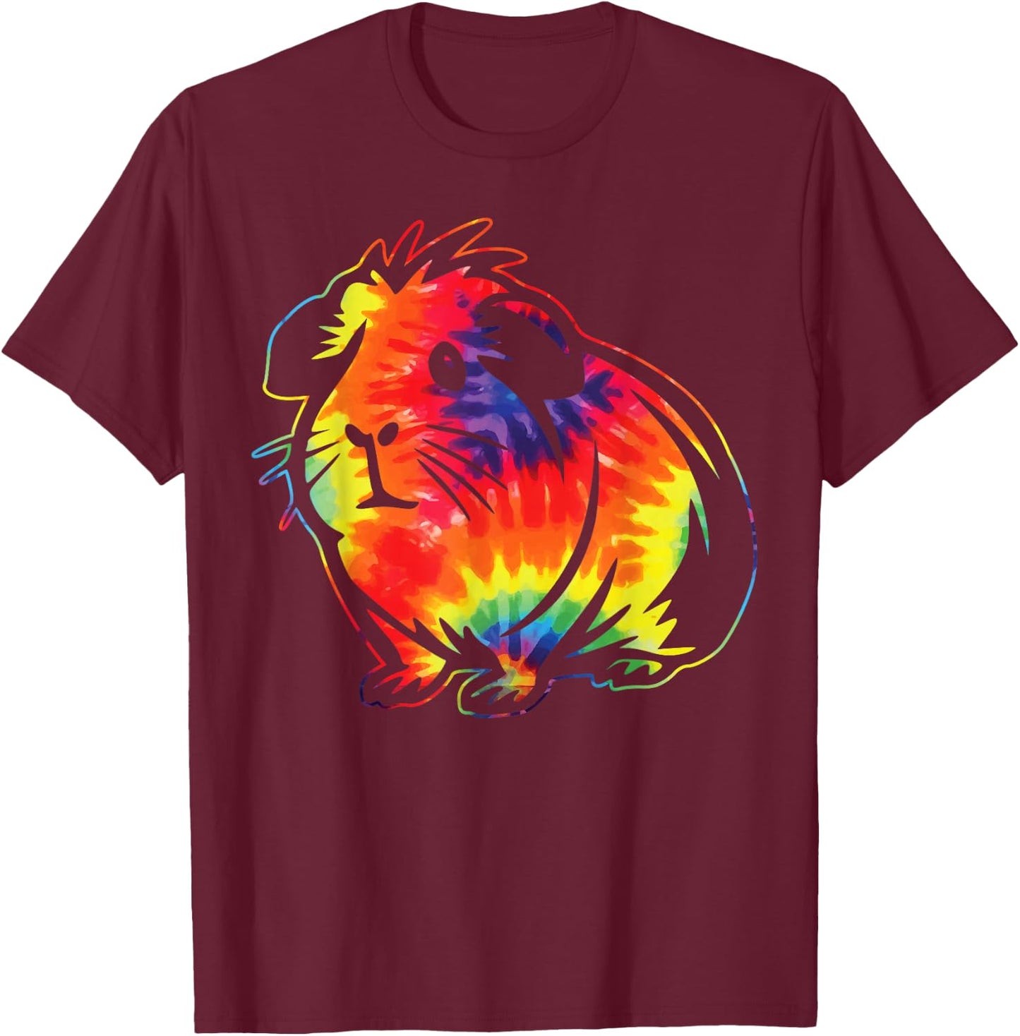 Guinea Pig Tie Dye T-Shirt - T-Shirt | Maroon