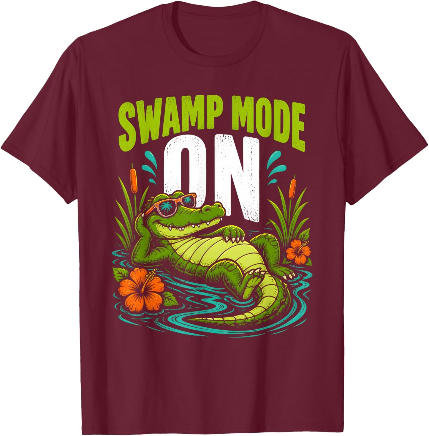 Swamp Mode On Aligator Bayou Spirit T-Shirt - T-Shirt | Maroon