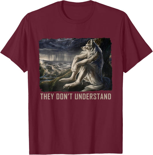 Werewolf Ripping Meme Alpha Wolf Werewolf Literally Me T-Shirt - T-Shirt | Maroon