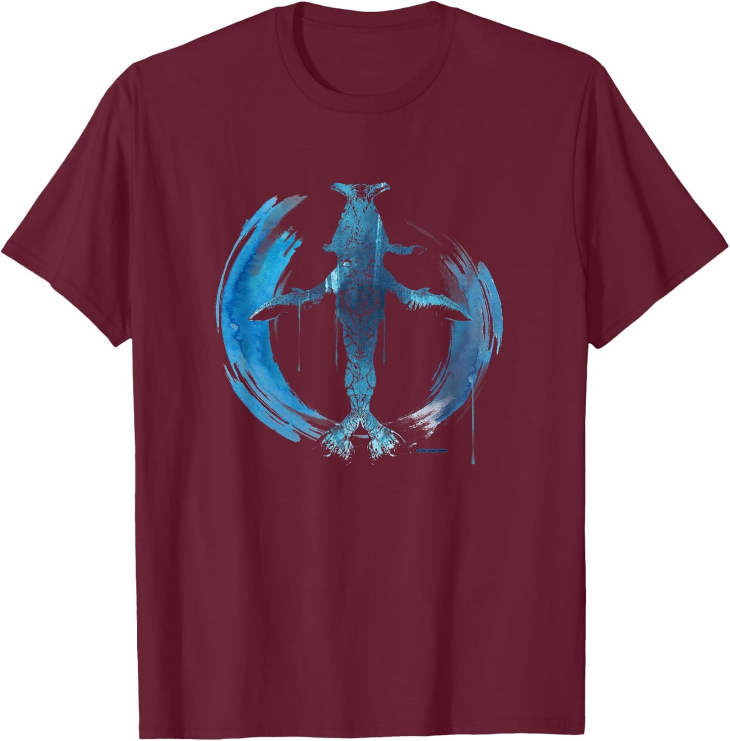 Avatar: The Way of Water Tulkun Tribal Art Circle T-Shirt - T-Shirt | Maroon