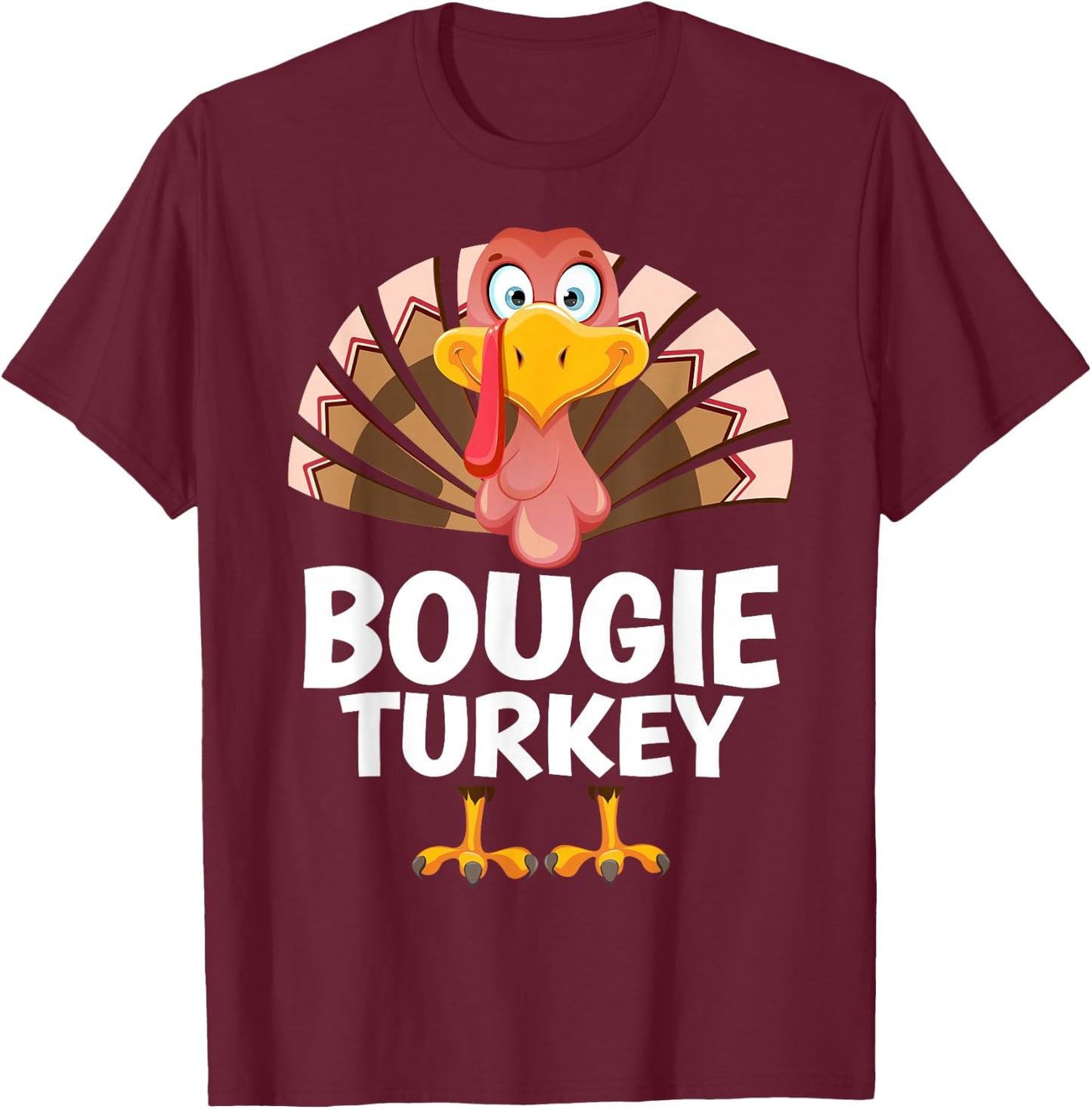 Thanksgiving Bougie Turkey Matching Pajama T-Shirt - T-Shirt | Maroon