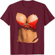 Funny Fake Bikini Body and Breasts Costume , black T-Shirt - T-Shirt | Maroon