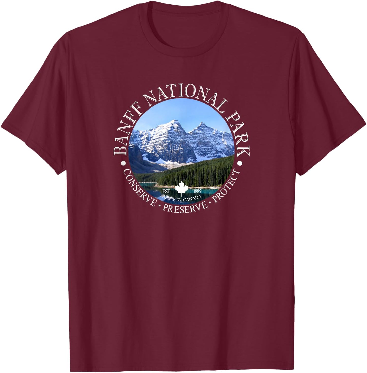 Banff National Park Conservation Gift T-Shirt - T-Shirt | Maroon