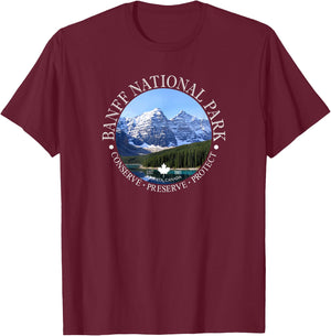 Banff National Park Conservation Gift T-Shirt - T-Shirt | Maroon