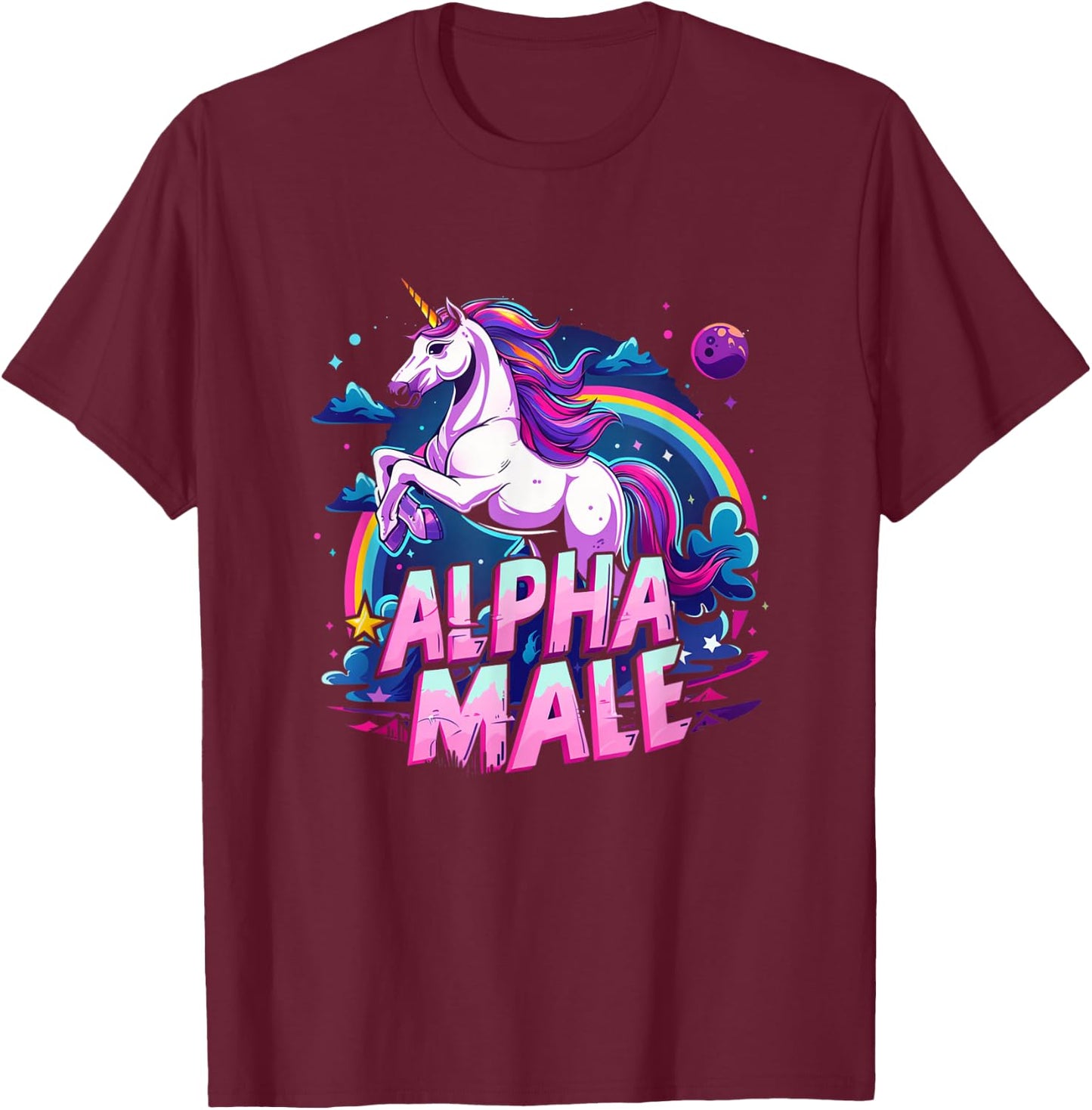 Alpha Male Unicorn Shirt - Alpha Male Unicorn T-Shirt - T-Shirt | Maroon