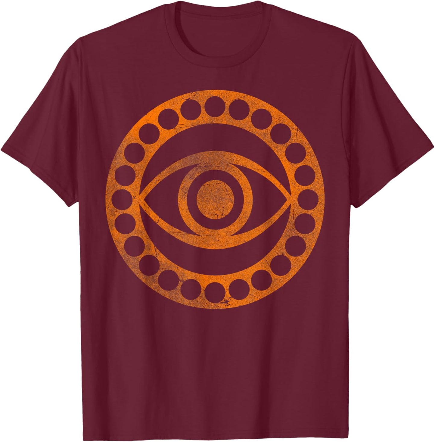 Marvel Doctor Strange Logo Orange Tonal Cut-Out Halloween T-Shirt - T-Shirt | Maroon