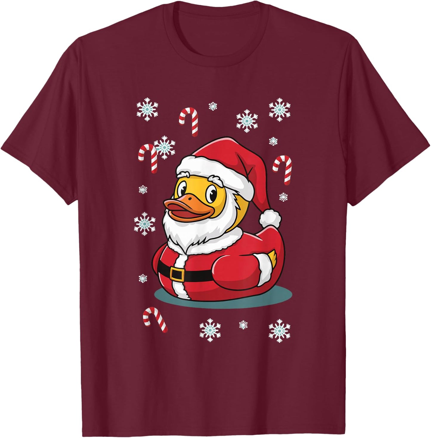 Rubber Duck Christmas T-Shirt - T-Shirt | Maroon