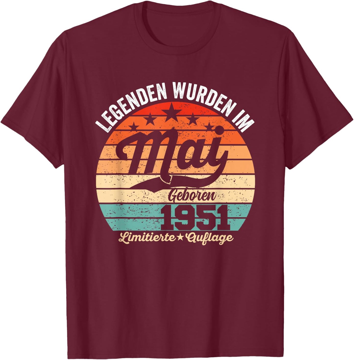 75. Geburtstag Geschenk Mann Legenden Sind Im Mai 1951 T-Shirt - T-Shirt | Maroon