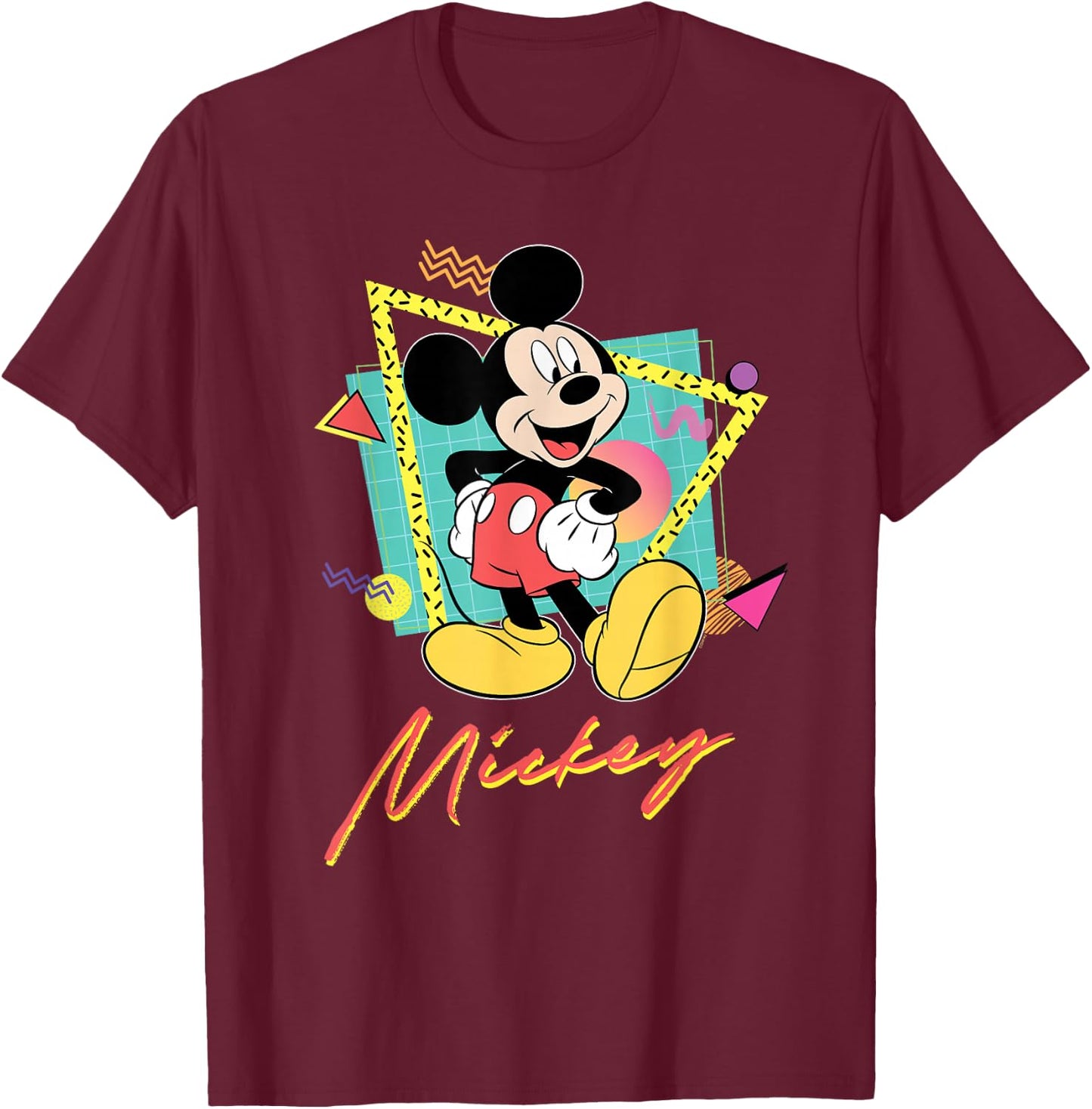 Disney Mickey Mouse Retro '90s Couples Matching Valentine's Day T-Shirt - T-Shirt | Maroon