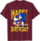 Sonic The Hedgehog Birthday Happy Birthday Thumbs Up Logo T-Shirt - T-Shirt | Maroon