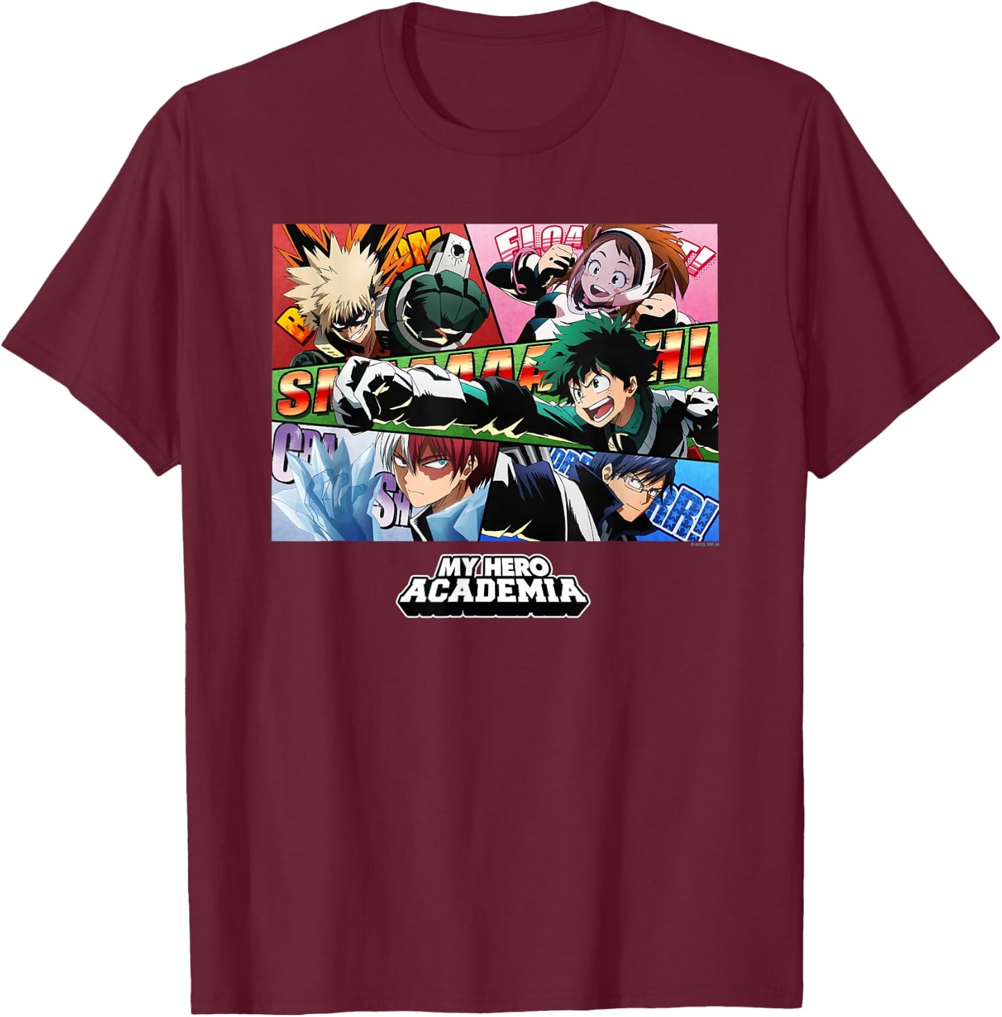Ripple Junction x My Hero Academia Class 1-A Group Anime , black T-Shirt - T-Shirt | Maroon