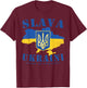 Ukraine Flag Slawa Ukraini Ukrainian Tryzub Glory To Ukraine , black T-Shirt - T-Shirt | Maroon