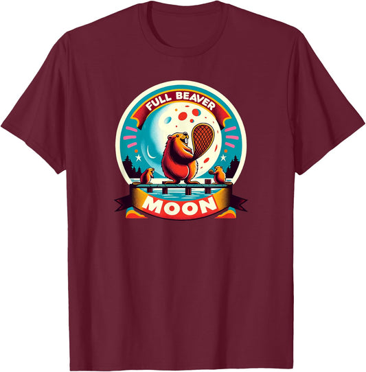 Full Beaver Moon T-Shirt - T-Shirt | Maroon