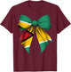 Guyana Flag Guyanese Pride Coquette Ribbon T-Shirt - T-Shirt | Maroon