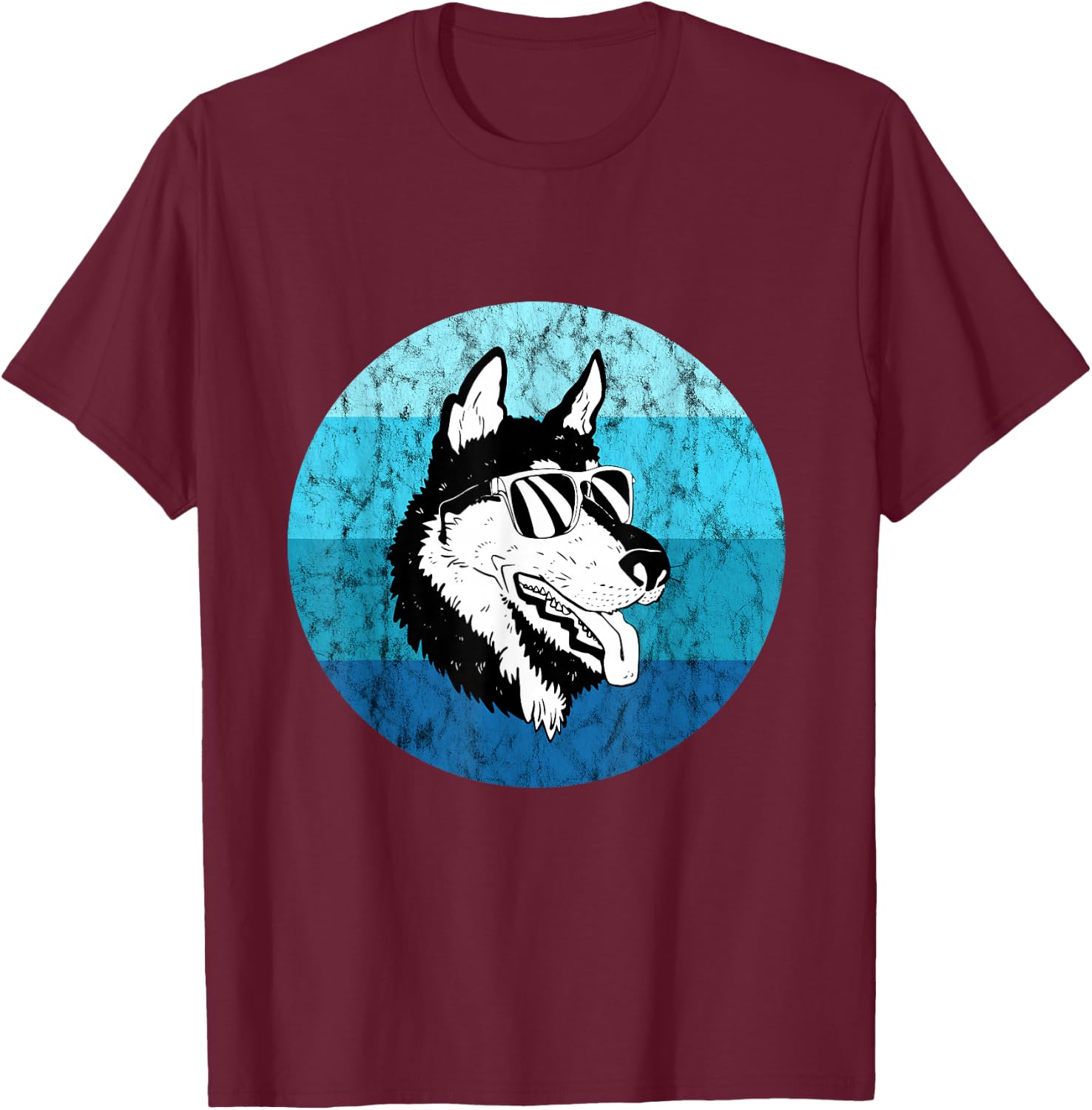 Mush Dog Vintage Alaska Sled Dog Team Huskies Sled Dog T-Shirt - T-Shirt | Maroon