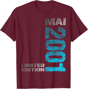 Mai 2001 Mann Frau 25. Geburtstag Limited Edition 25 T-Shirt - T-Shirt | Maroon