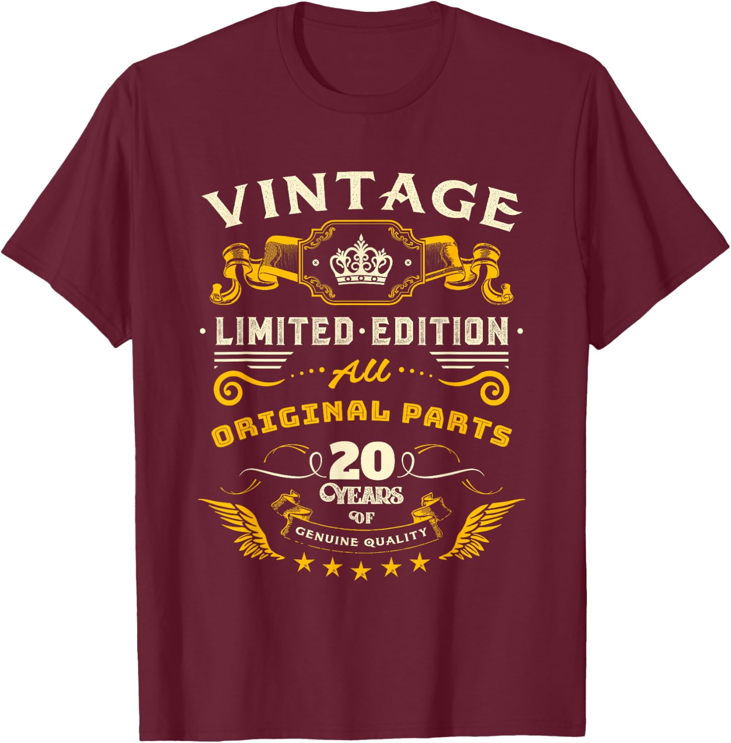 Vintage 2003 Limited Edition 20 Year Old Gifts 20th Birthday T-Shirt - T-Shirt | Maroon