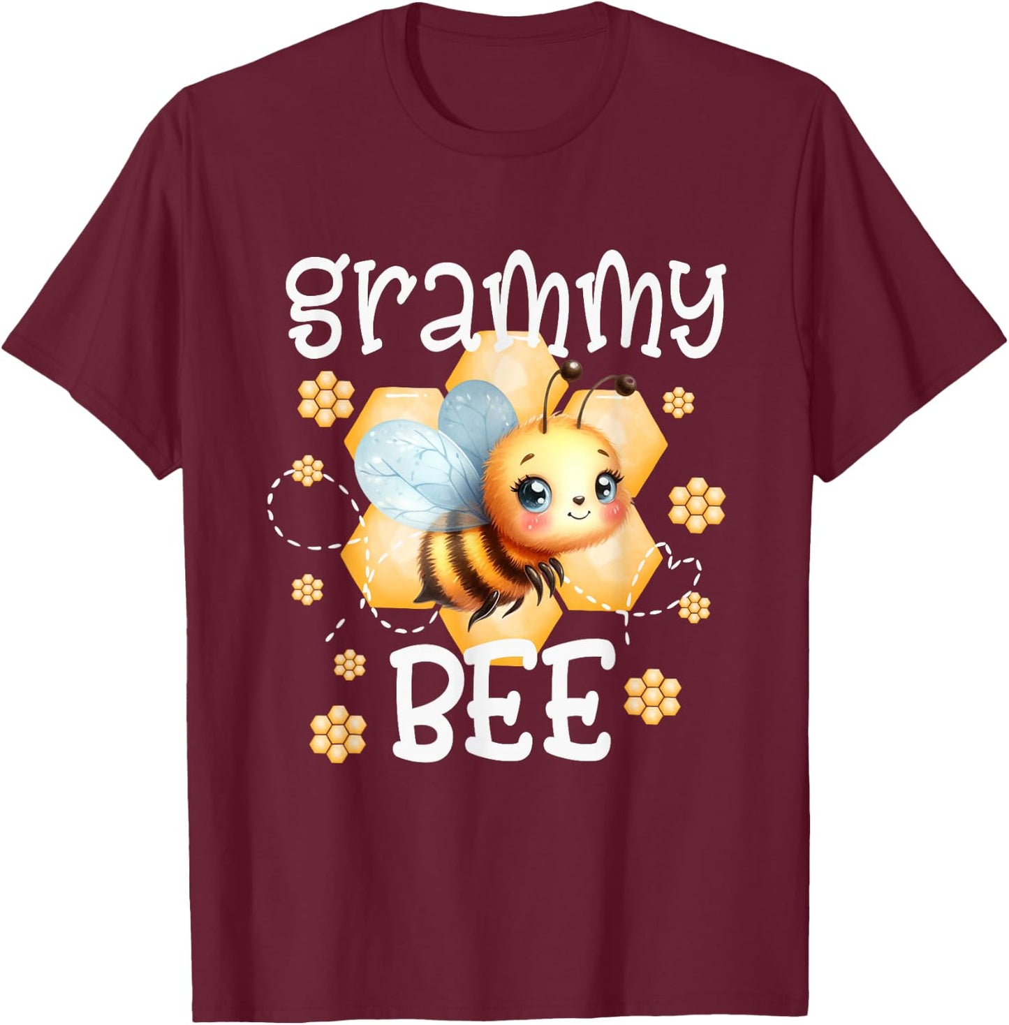 Bee Day Family Matching Birthday Party Shirt Grammy T-Shirt - T-Shirt | Maroon