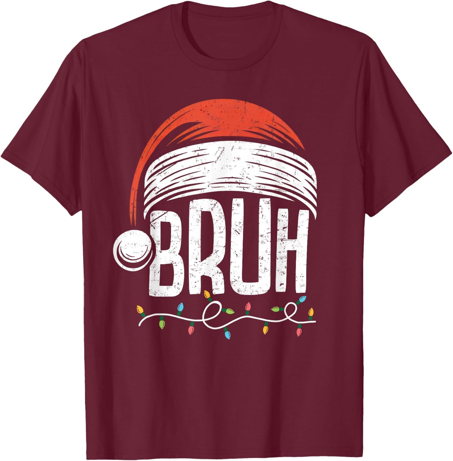 Merry Christmas Bruh Xmas Meme Funny Saying for Boys Men T-Shirt - T-Shirt | Maroon