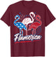 Funny Flamingo 4th of July Patriotic American Flag Women's T-Shirt - T-Shirt | Maroon