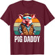 Pig Dad Daddy Father's Day Pig Lovers Farmer T-Shirt - T-Shirt | Maroon