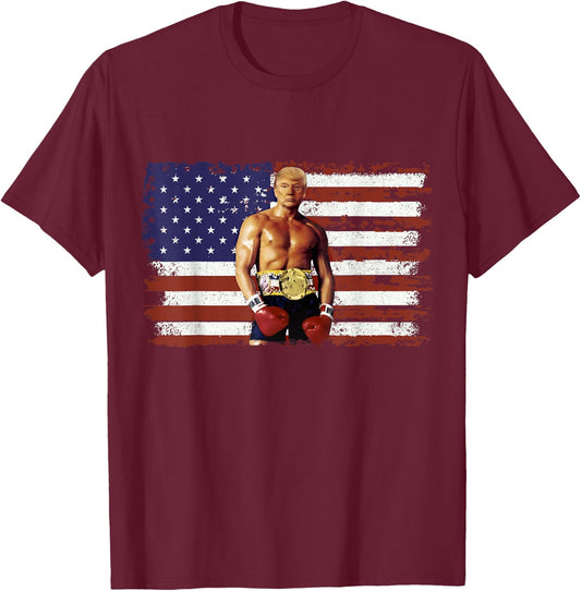 Trump Rocky Funny Boxer Trump Trump Rocky Meme T-Shirt - T-Shirt | Maroon