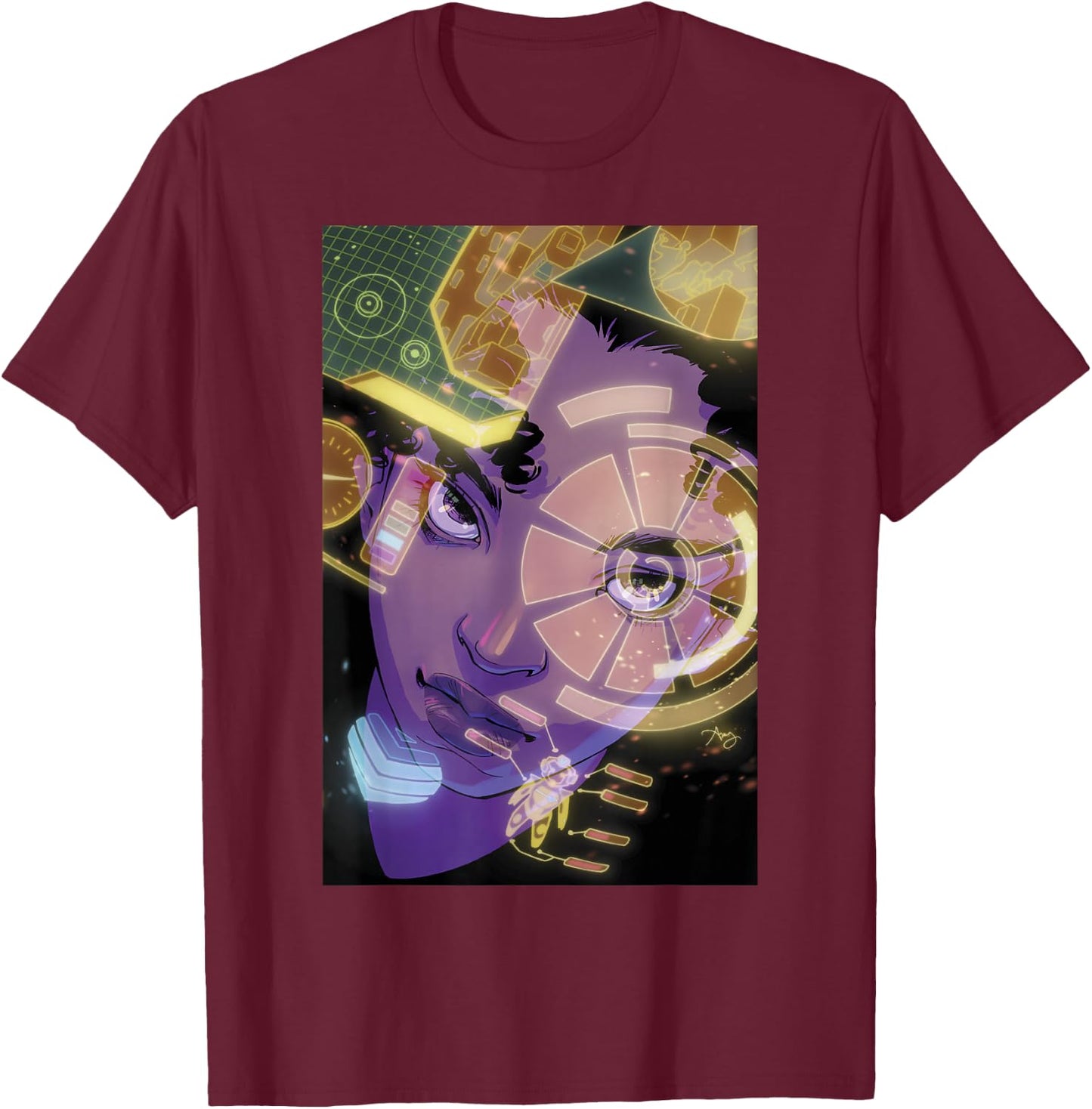 Marvel Ironheart Portrait Poster T-Shirt - T-Shirt | Maroon