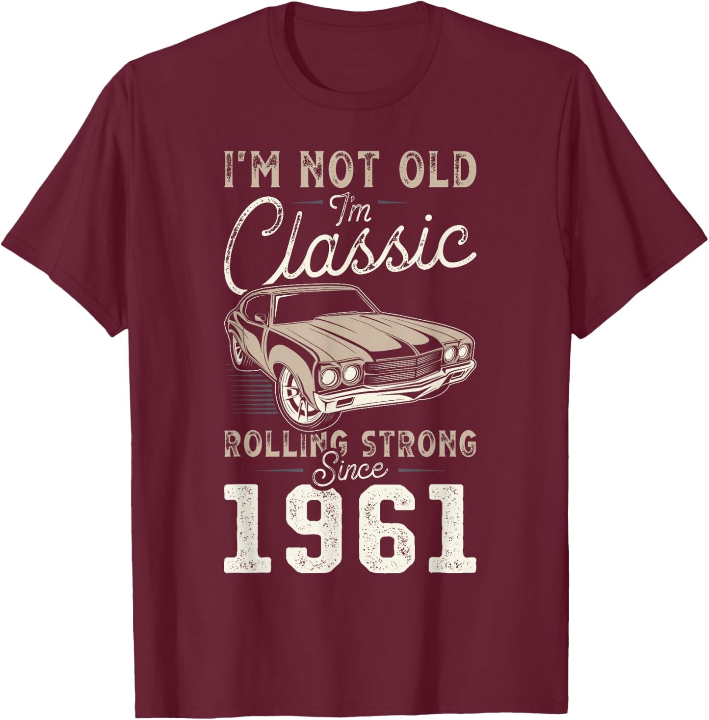 Oldtimer Jahrgang 1961 65. Geburtstag T-Shirt - T-Shirt | Maroon
