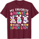My Favorite Bunnies Call Me Lunch Lady Shirt Easter Day T-Shirt - T-Shirt | Maroon