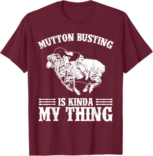 Mutton Busting Rodeo Gear Sheep Riding Mutton Buster T-Shirt - T-Shirt | Maroon
