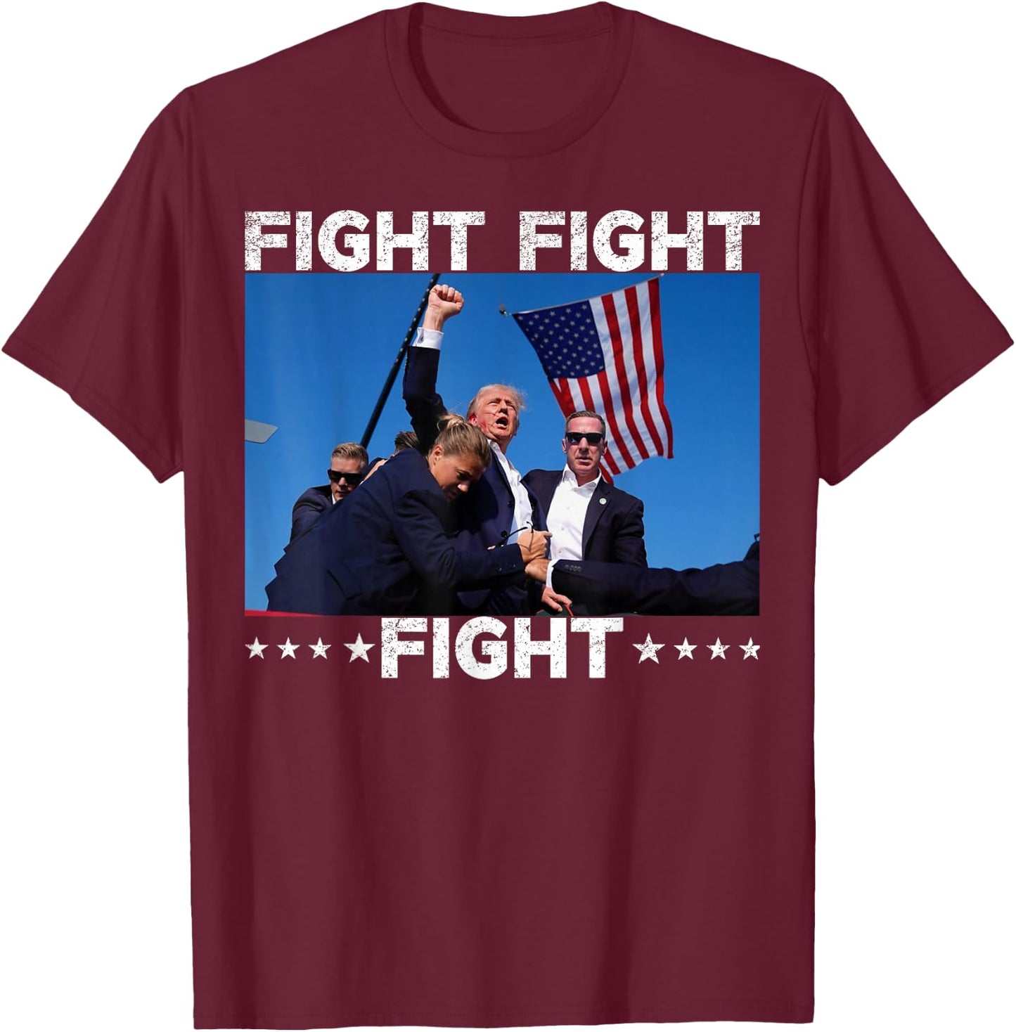 FIGHT FIGHT FIGHT Trump 2024 Vote Trump T-Shirt - T-Shirt | Maroon