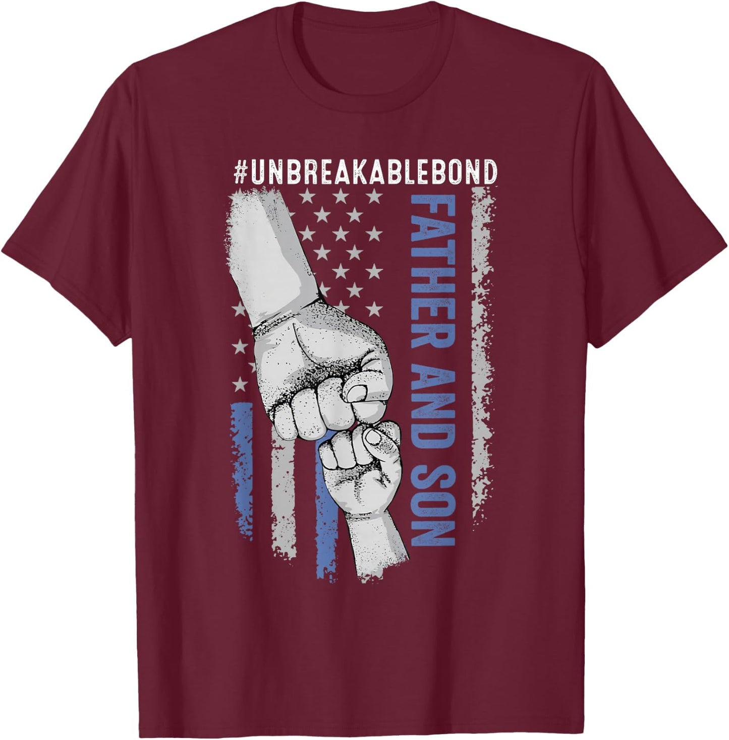 Father Son Unbreakable Bond Flag T-Shirt - T-Shirt | Maroon