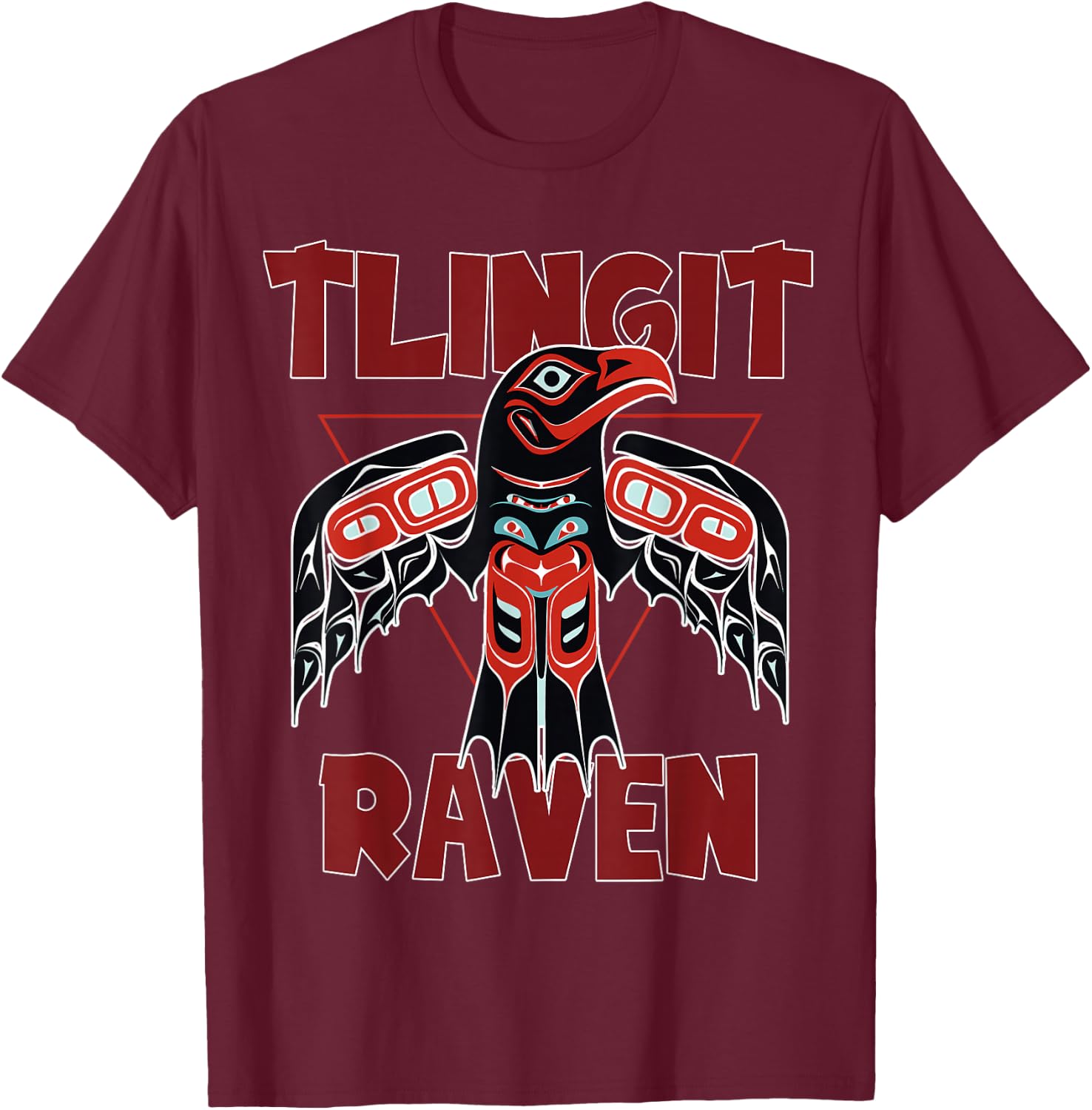 Alaska Tlingit Shirt for Native Raven Totem T-Shirt - T-Shirt | Maroon