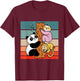 Panda sloth monkey tree clinging cute animals jungle nature T-Shirt - T-Shirt | Maroon