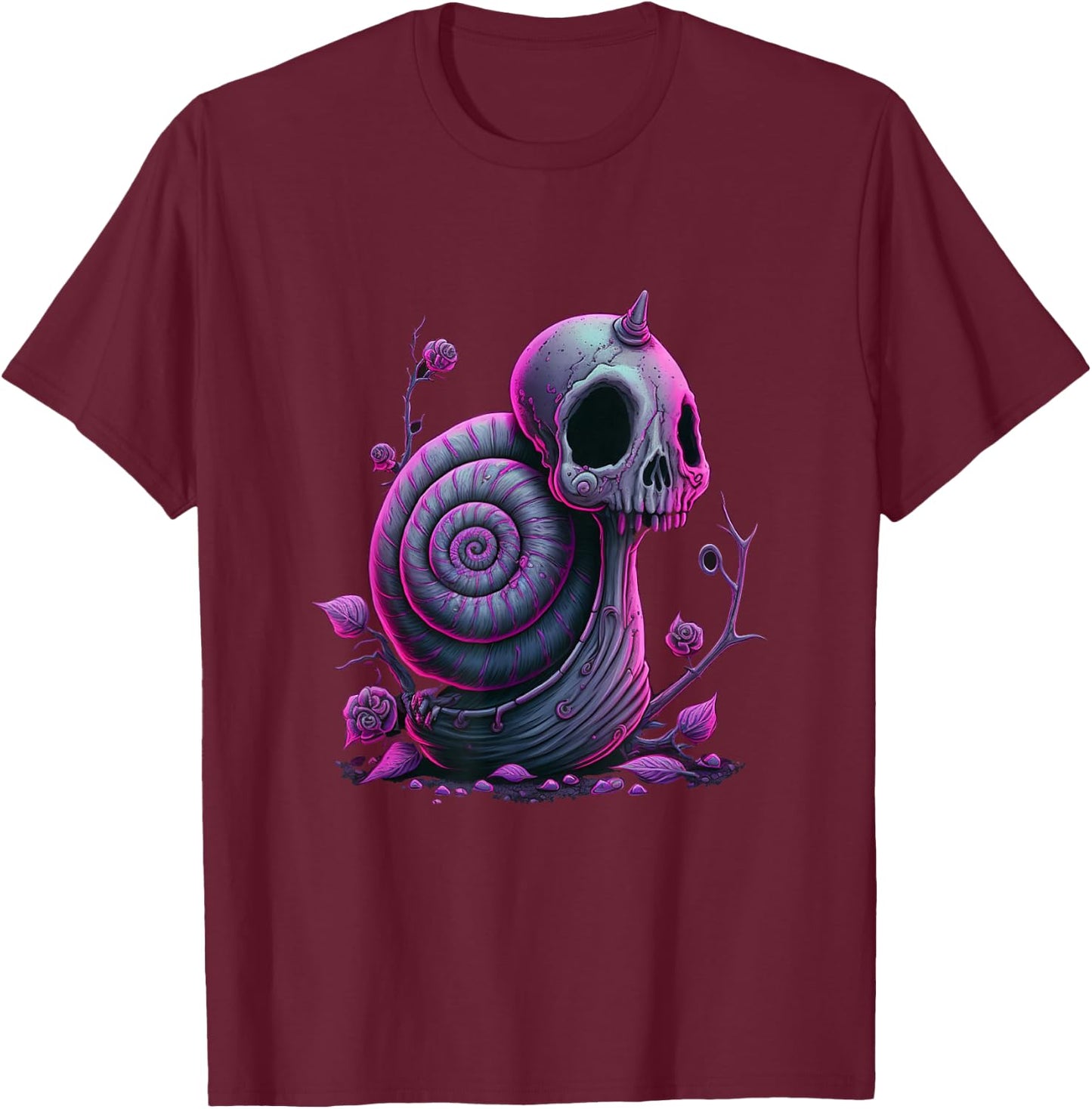 Kawaii Gothic Cute Goth Snake T-Shirt - T-Shirt | Maroon
