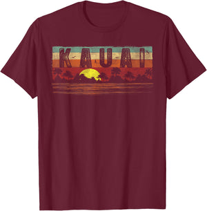 Vintage Tropical Kauai Hawaii Shirt - Kauai Hi T Shirt T-Shirt - T-Shirt | Maroon