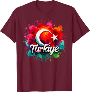 Turkey Flag Turkiye T-Shirt - T-Shirt | Maroon