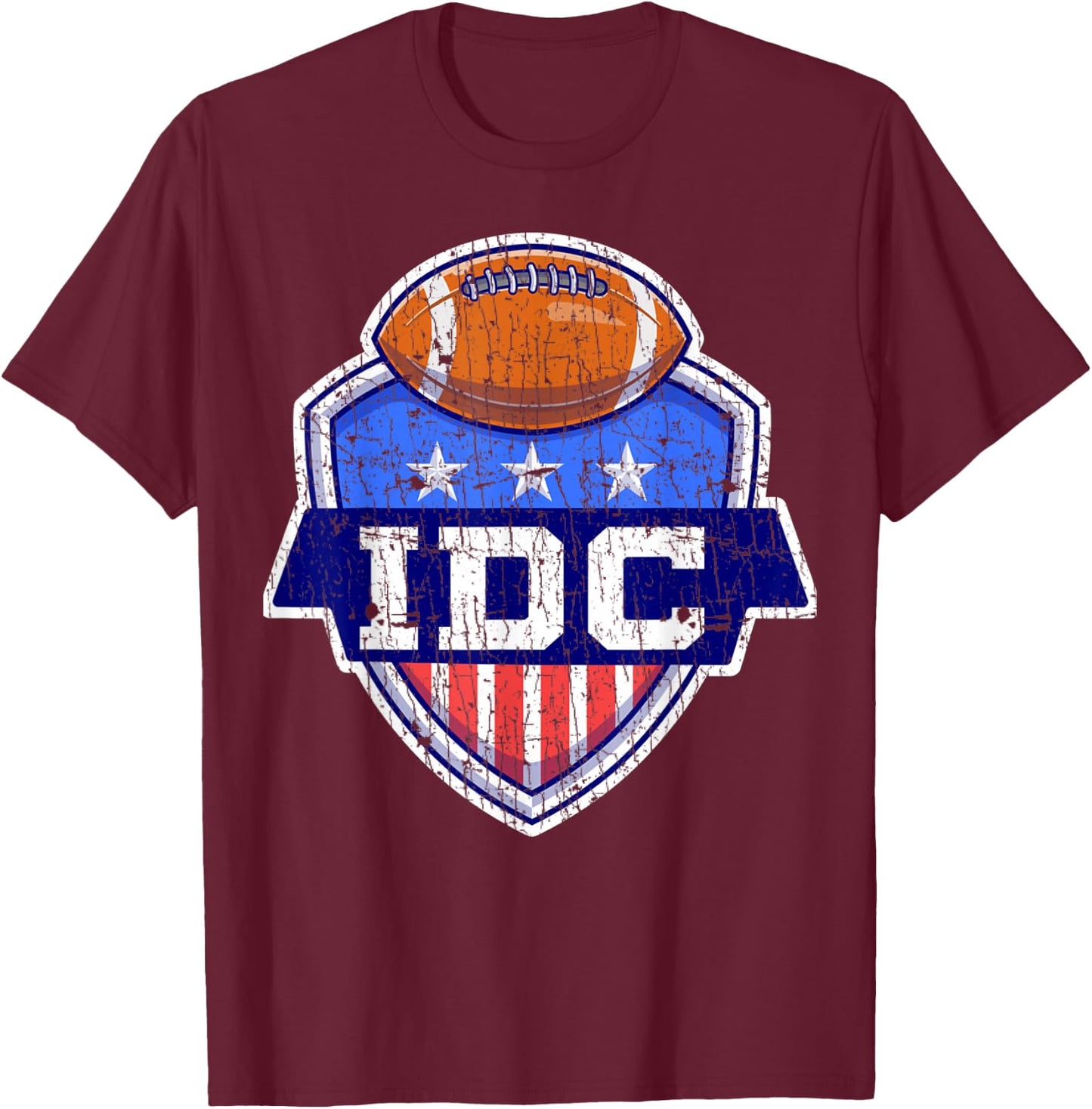 IDC American Football I Don't Care Football Lover T-Shirt - T-Shirt | Maroon