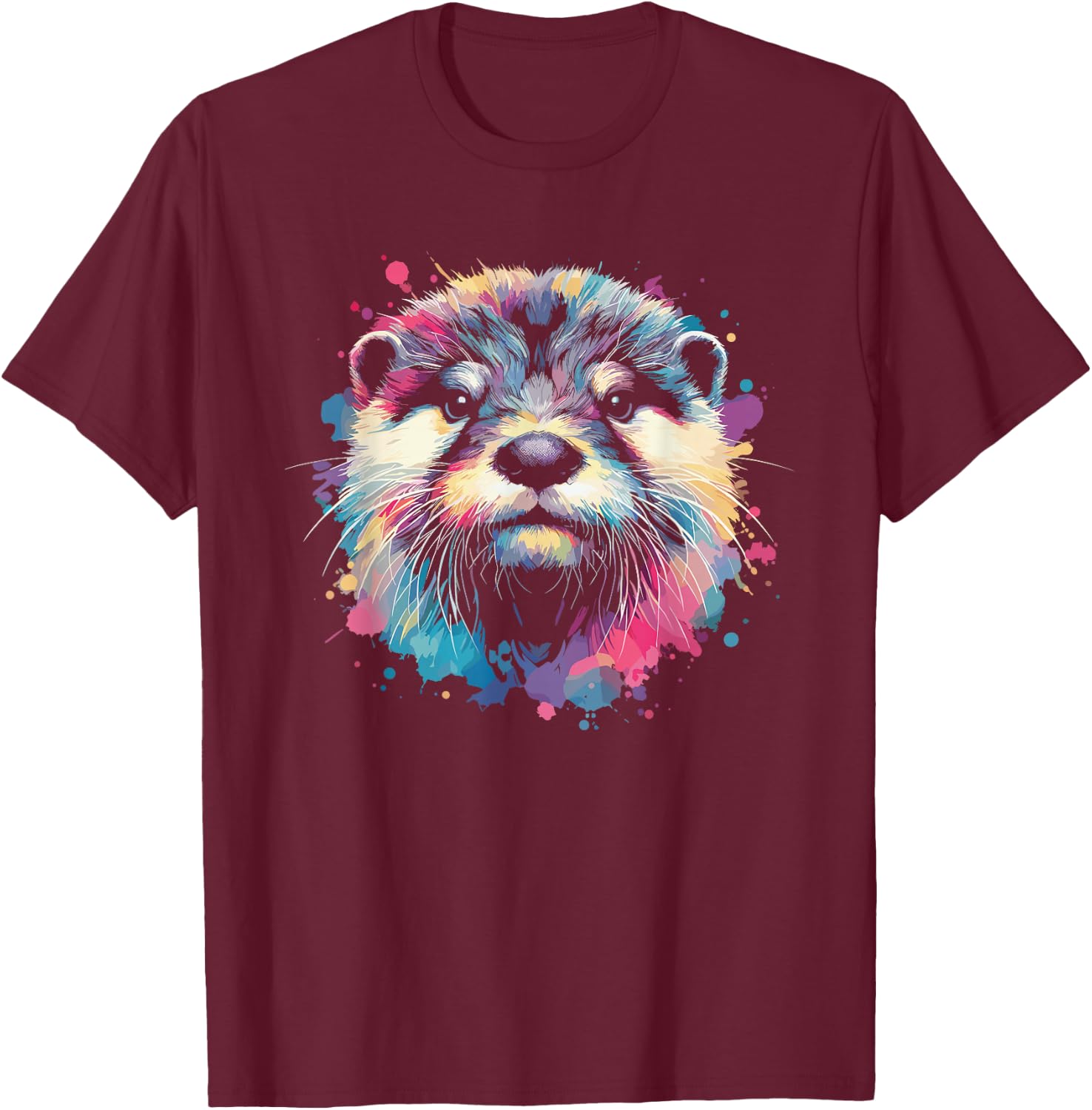 Adult Black Modern Graphic , Small, Short Sleeve, Round Neck, Collarless, Pull On, 1 Count, 0 Pockets, Lightweight, Stretchable, , All Ages, Casual Wear T-Shirt - T-Shirt | Maroon
