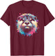 Adult Black Modern Graphic , Small, Short Sleeve, Round Neck, Collarless, Pull On, 1 Count, 0 Pockets, Lightweight, Stretchable, , All Ages, Casual Wear T-Shirt - T-Shirt | Maroon
