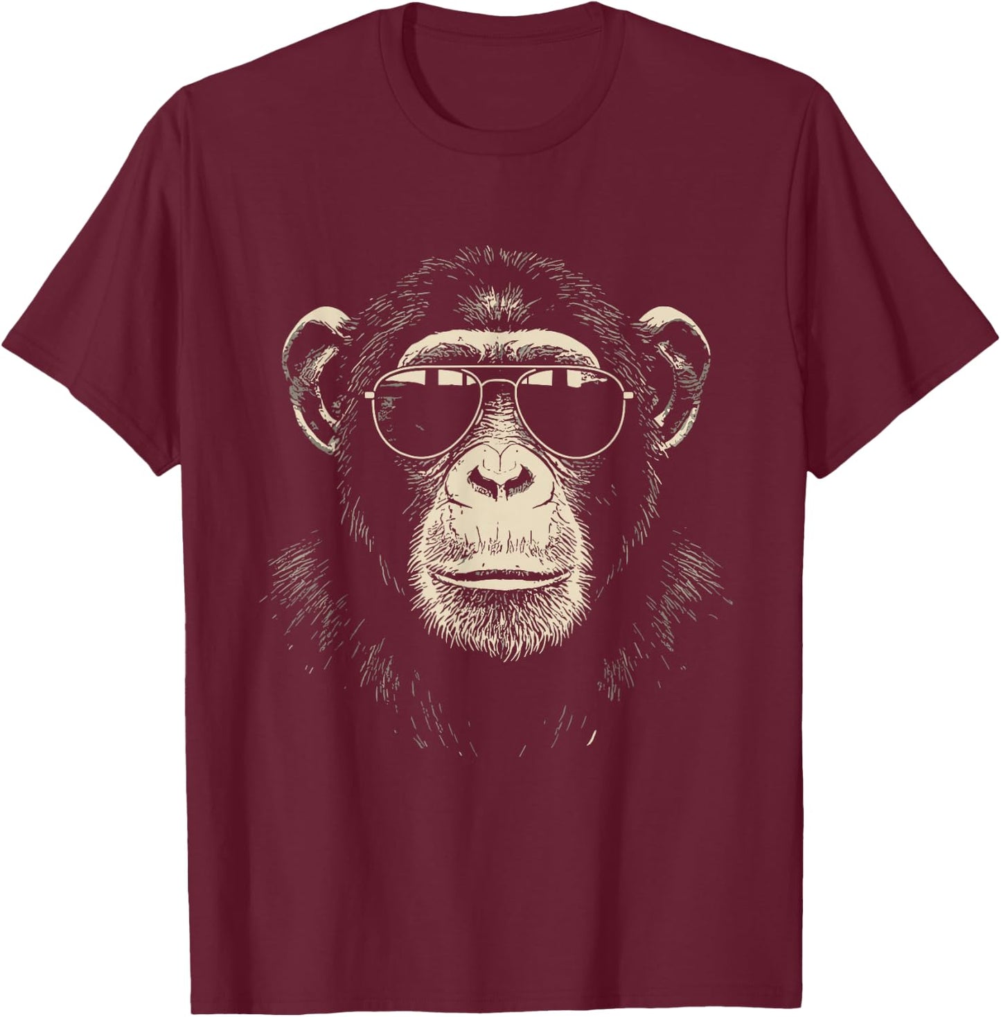 Cute Chimp Wearing Sunglasses Monkey Shirt Women T-Shirt - T-Shirt | Maroon