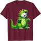 Polar Bear Wearing Dinosaur Costume Halloween Cosplay T-Rex T-Shirt - T-Shirt | Maroon