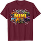 Mimi Retro Monster Truck Family Crew Birthday Matching T-Shirt - T-Shirt | Maroon