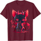 Yami Kawaii Devil Cat Creepy Cute Pastel Goth Japanese , black T-Shirt - T-Shirt | Maroon
