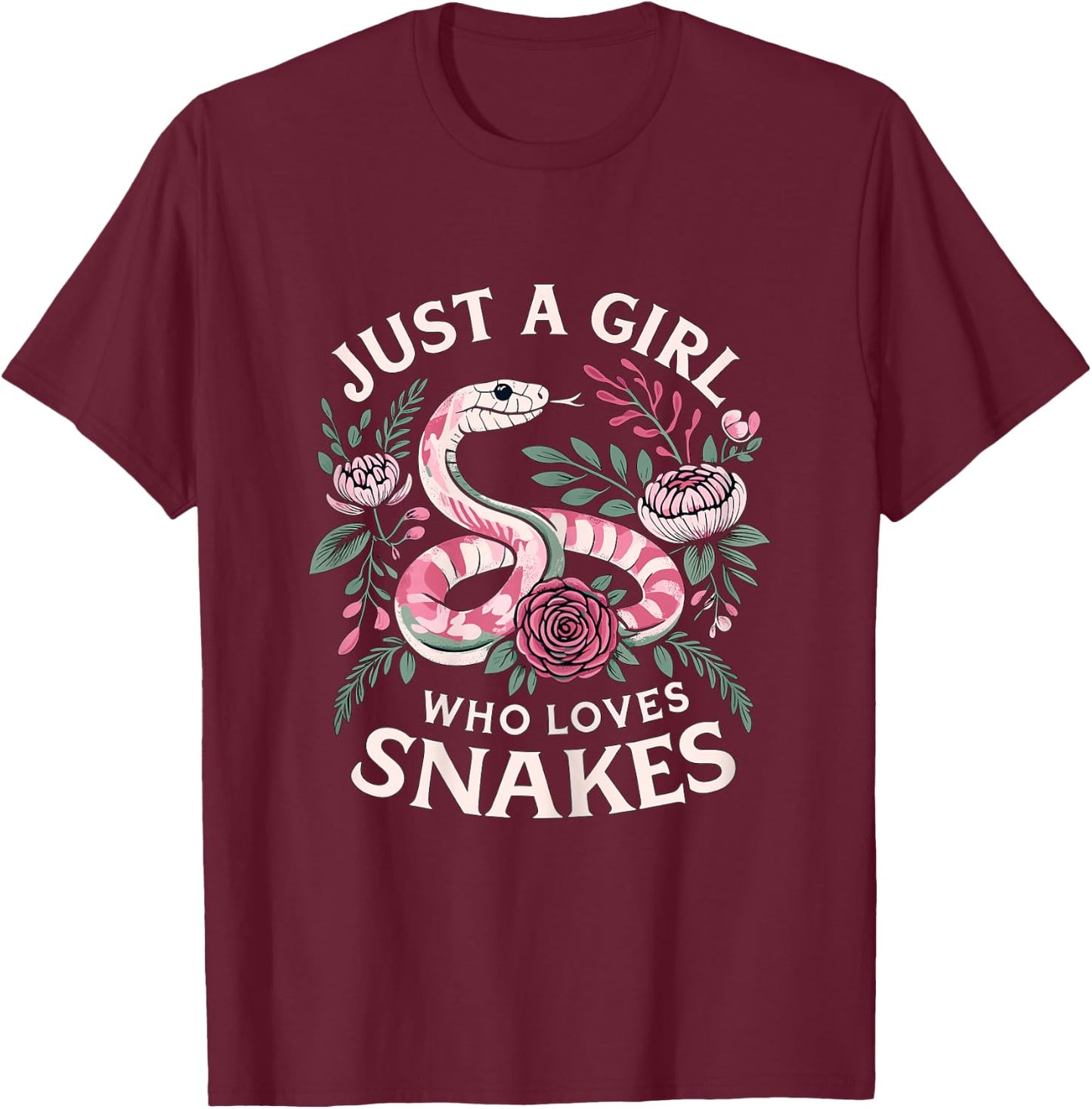 Just a Girl who loves Snakes T-Shirt - T-Shirt | Maroon