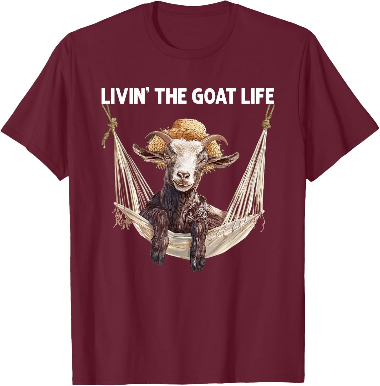 Goat Life Chilling Goat Farmer T-Shirt - T-Shirt | Maroon