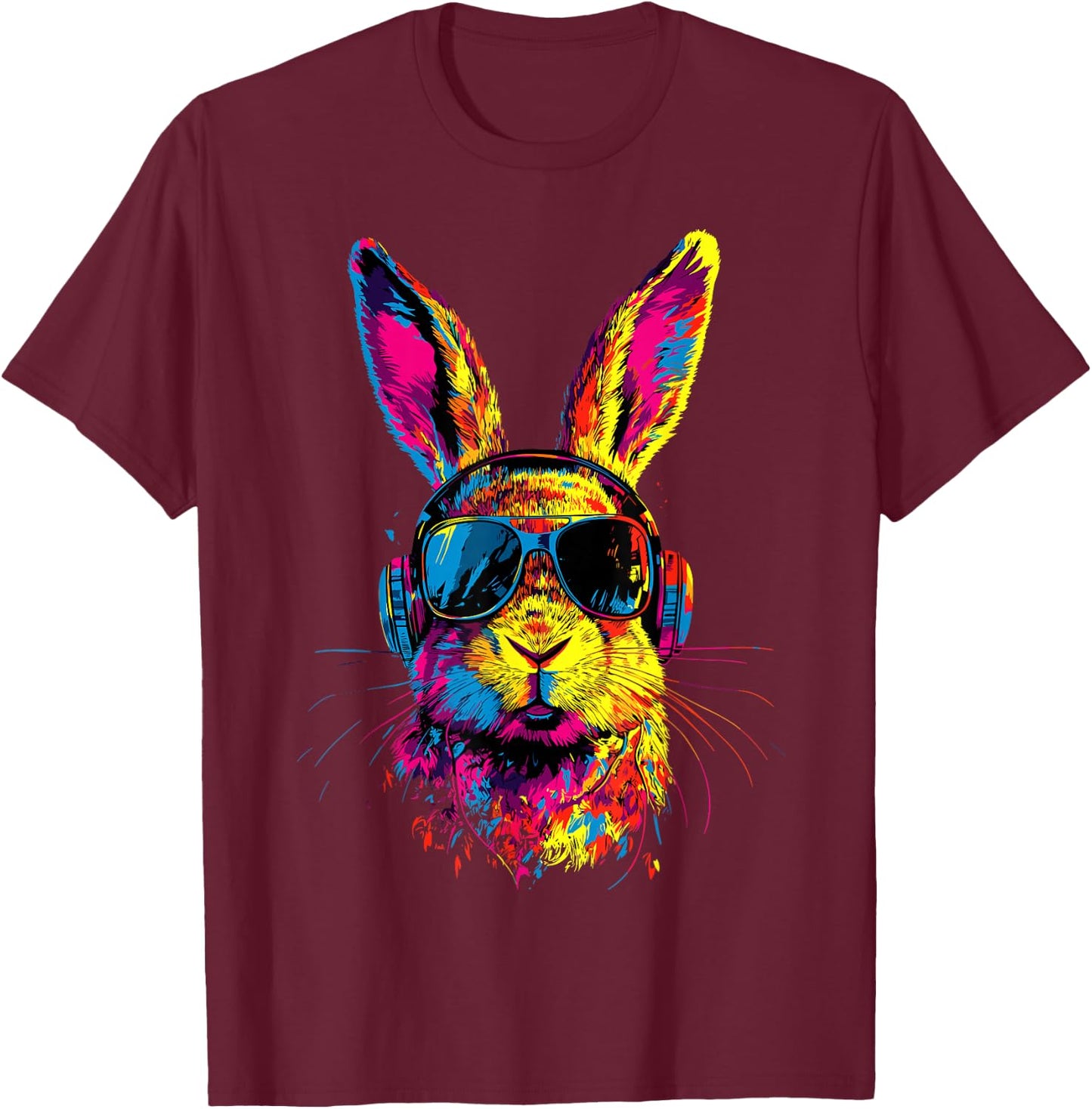 Lapin avec Lunettes de Soleil Lapin des Champs Doux Lapins T-Shirt - T-Shirt | Maroon